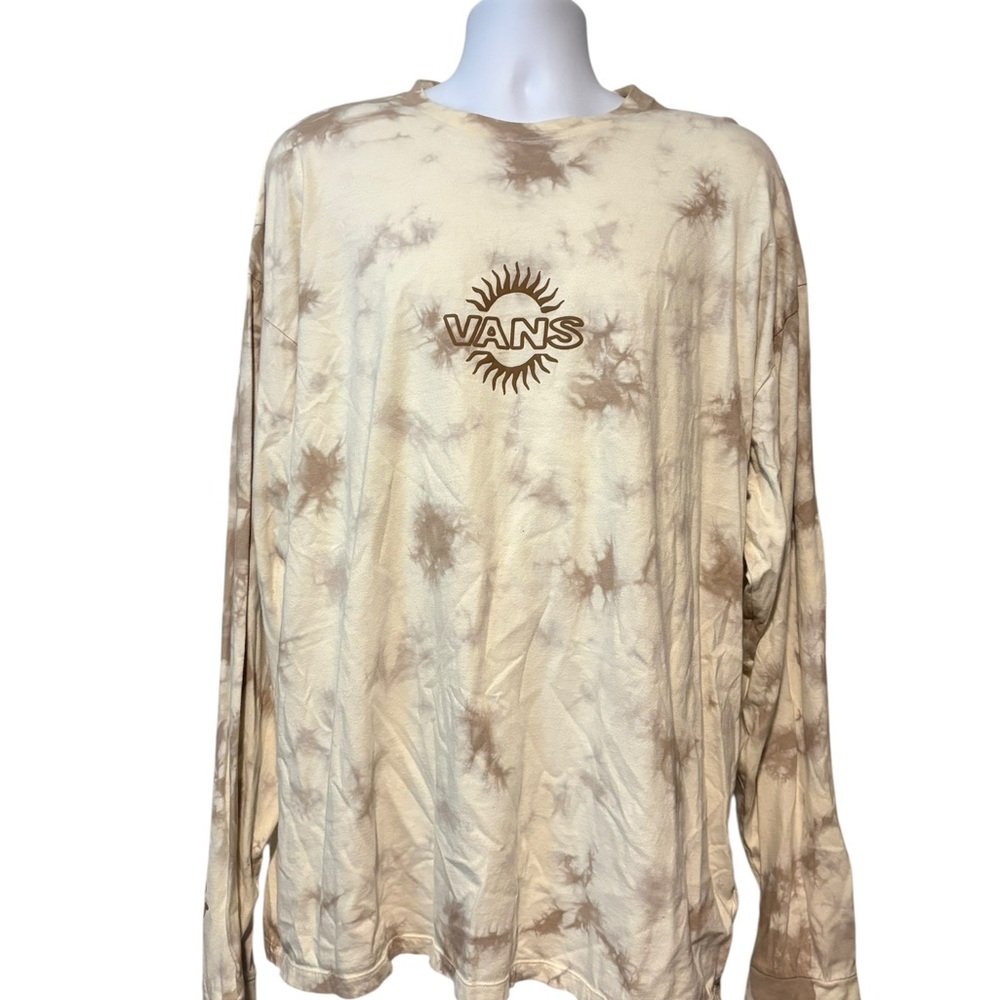 Vans Beige Tie-Dye Long Sleeve Graphic Tee